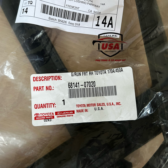 Ron khung cửa sau Toyota Avalon 62331-07030   ,  62332-07030